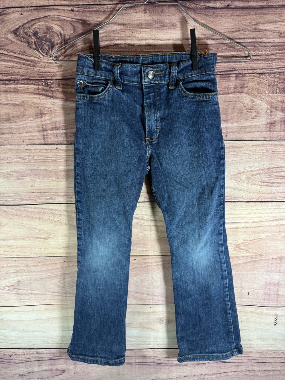 Wrangler Boys 7 Regular Straight Leg Jeans Medium Blue Stretch 6BRLWFS